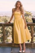 Peach-Colored Cotton Midi Dress