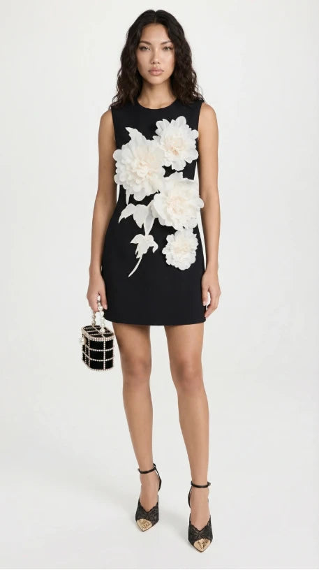 Floral Sculpt Mini Dress