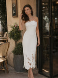 White Petal Cutout Midi Dress